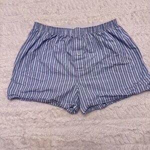 Handmade  striped purple and blue women’s  Boxer Briefs M-L Elastic Waist